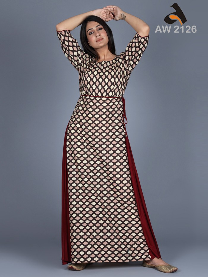 Classy Geometric Print Floor-Length Flaired Dress