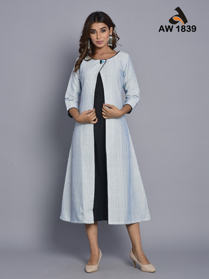 Two Piece Inner Outer Dress with Handwoven Jacket