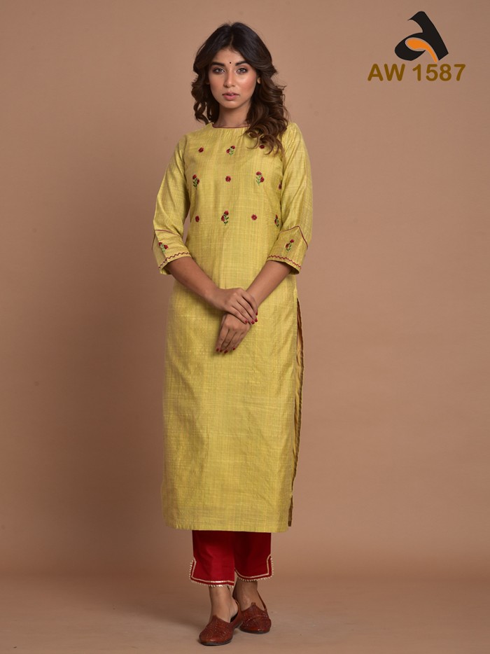 Golden Threads: Chanderi Slub Kurta