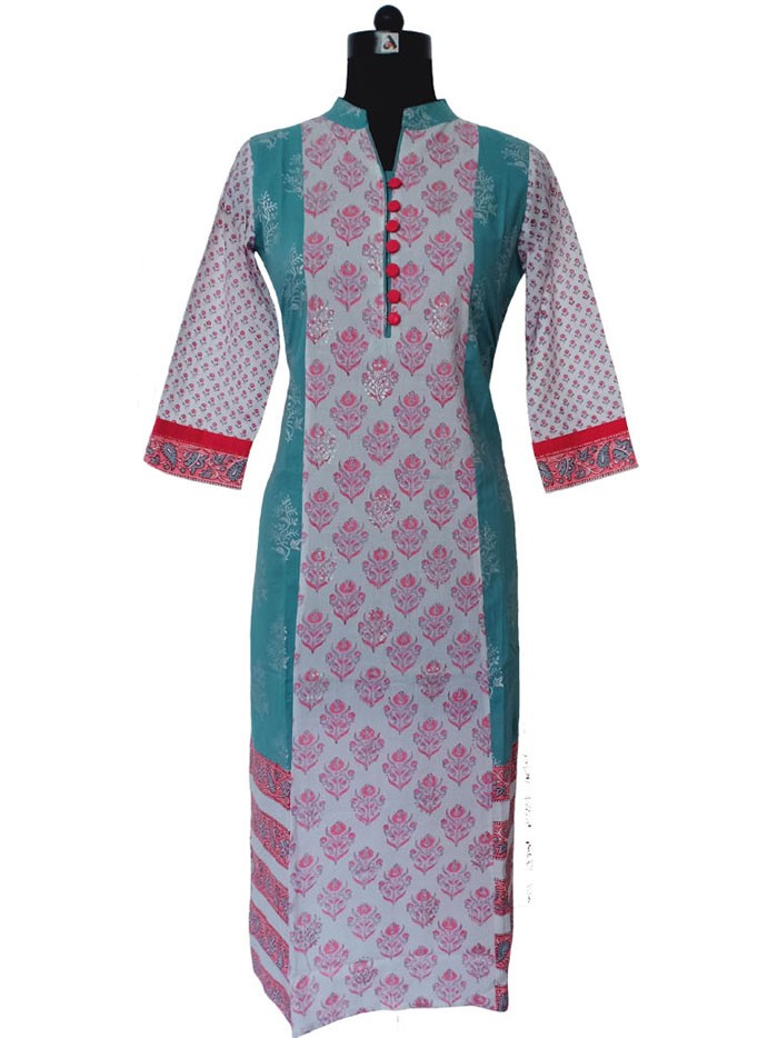 Ethnic Elegance Handblock Print Straight Kurta