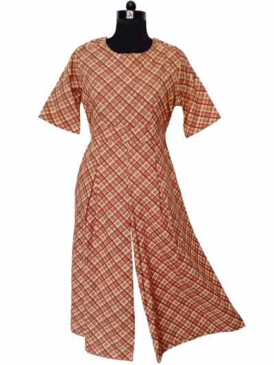 Cocoa Print Jumpsuit With...