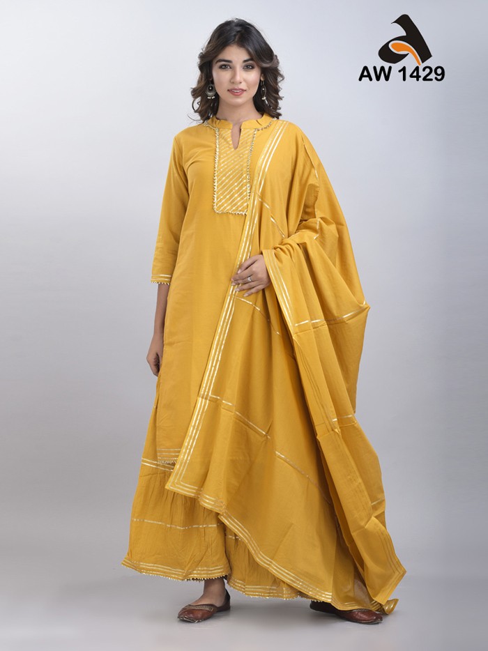 Cotton Kurta, Gharara & Dupatta