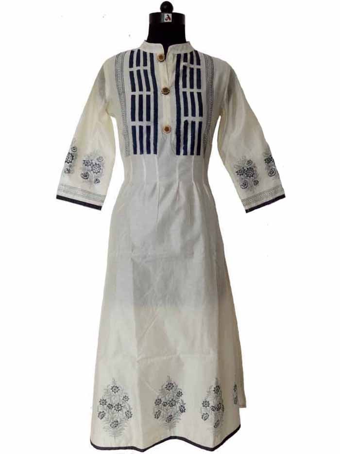 Handblock Print Chanderi Kurta