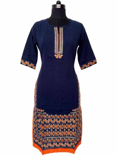 Embroidered Navy Blue...