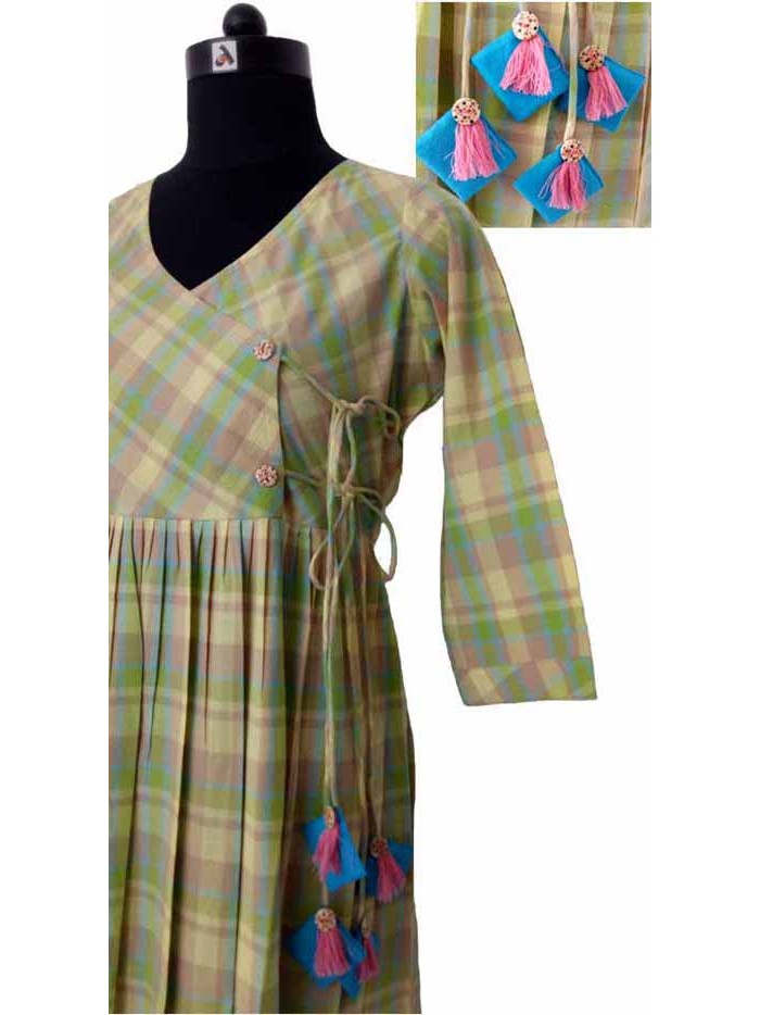 Sandalwood Mulmul Angrakha Dress Design by Omaana Jaipure at Pernia's Pop  Up Shop 2024